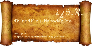 Örmény Menodóra névjegykártya